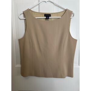 Ann Taylor Nude Cropped Career Tank Top Blouse Womens 10 Corp Business EUC